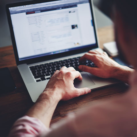 Person using a laptop with Anontide.